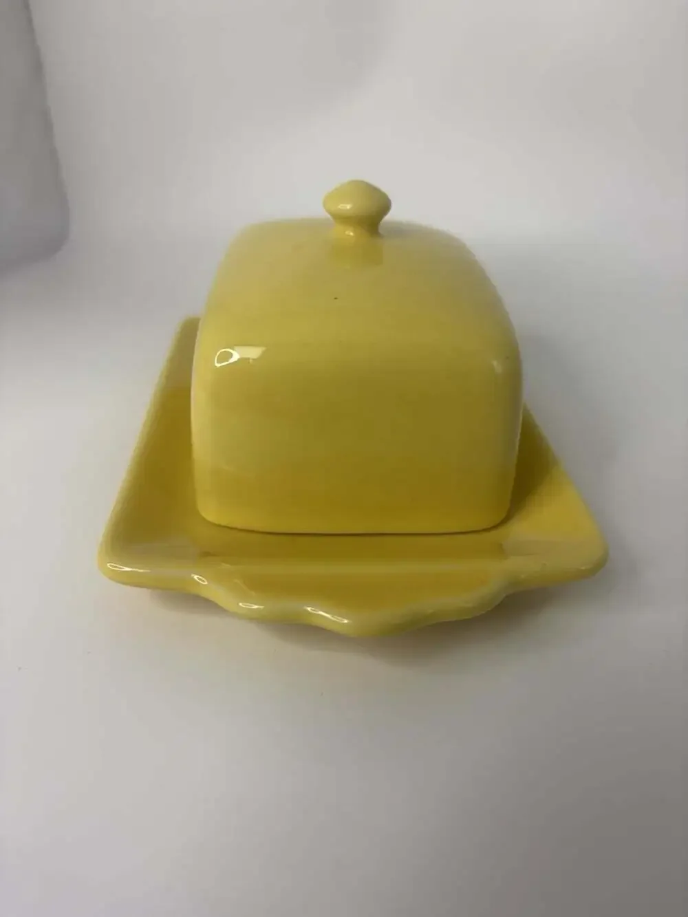 Biscuit Half Stick Butter Dish, Yellow Microwave And Dishwasher Safe
